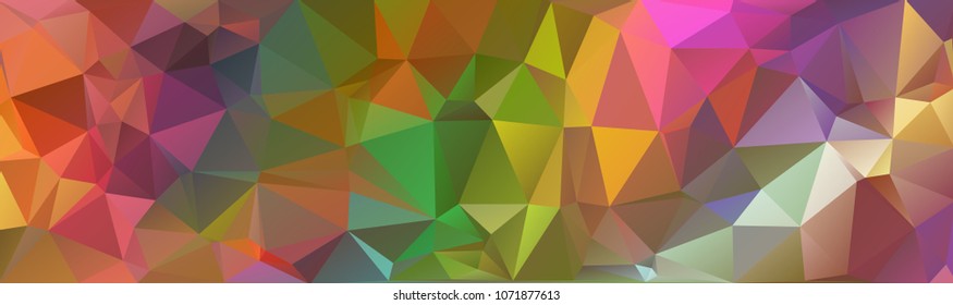 Abstract multicolored polygon, low polygon background. Transfusion of color. All the colors of the rainbow. Multicolor. Watercolor effect. Geometric Pattern Banner, long, strip, advertisement, header.