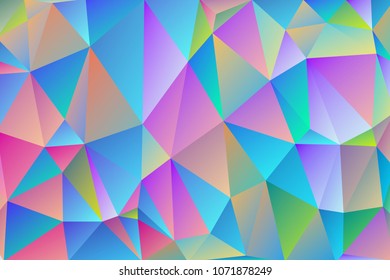 Abstract multicolored polygon, low polygon background. Transfusion of color. All the colors of the rainbow. Multicolor. Watercolor effect. Geometric Pattern