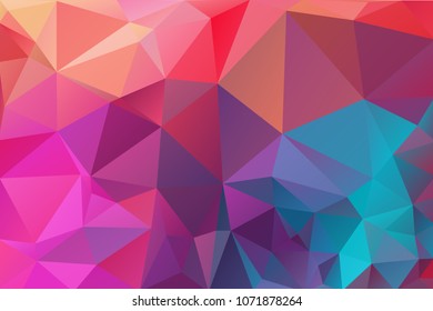 Abstract multicolored polygon, low polygon background. Transfusion of color. All the colors of the rainbow. Multicolor. Watercolor effect. Geometric Pattern