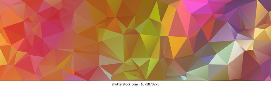 Abstract multicolored polygon, low polygon background. Transfusion of color. All the colors of the rainbow. Multicolor. Watercolor effect. Geometric Pattern Banner, long, strip, advertisement, header.