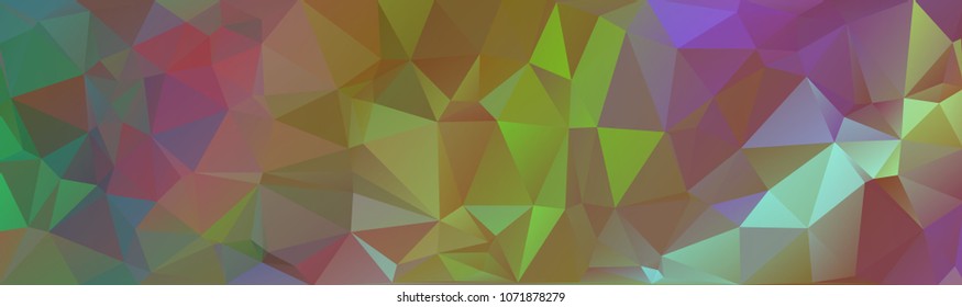 Abstract multicolored polygon, low polygon background. Transfusion of color. All the colors of the rainbow. Multicolor. Watercolor effect. Geometric Pattern Banner, long, strip, advertisement, header.