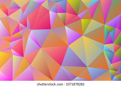 Abstract multicolored polygon, low polygon background. Transfusion of color. All the colors of the rainbow. Multicolor. Watercolor effect. Geometric Pattern
