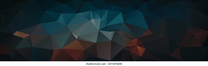Abstract multicolored polygon, low polygon background. Transfusion of color. All the colors of the rainbow. Multicolor. Watercolor effect. Geometric Pattern dark