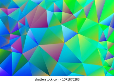 Abstract multicolored polygon, low polygon background. Transfusion of color. All the colors of the rainbow. Multicolor. Watercolor effect. Geometric Pattern