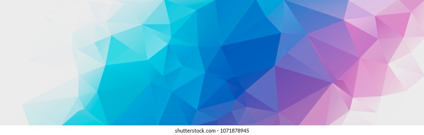 Abstract multicolored polygon, low polygon background. On a white background. Multicolor. Watercolor effect. Geometric Pattern Banner, long, strip, advertisement, header. Light, bed