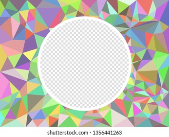 Abstract multicolored polygonal mosaic texture. Vector illustration with the ability to overlay an isolated checkered background.