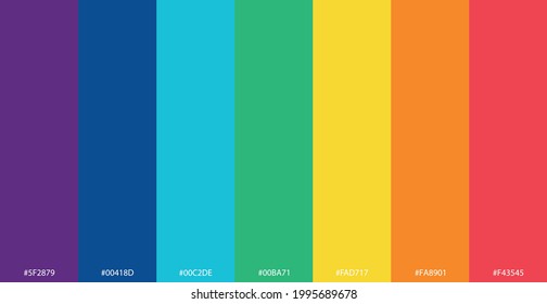Abstract multicolored rainbow colors, 7 shades, pattern - Vector illustration