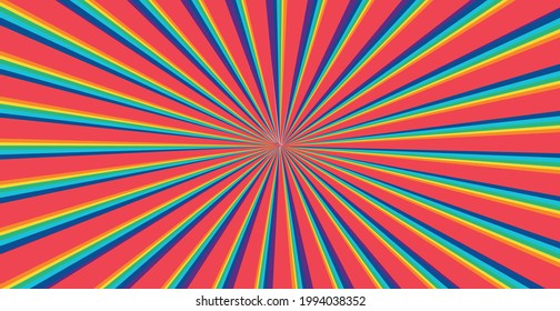 Resumen de colores arcoiris multicolores, rayos solares - Ilustración vectorial