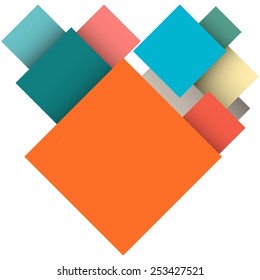 Abstract multicolored rectangles grouped together on a white background