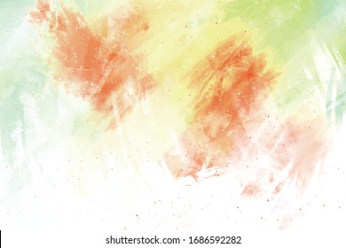 Abstract Multicolored red green watercolor on white background.The color splashing on the paper.It is a hand drawn.
