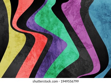 Abstract multicolored refracted waves minimal background. Vector geometric design