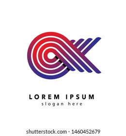 abstract multicolored round circle letter o logo element icon for business visual identity