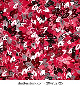 Abstract Multicolored Seamless Floral Pattern. Vector Illustration