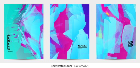 Abstract multicolored shattered glass texture. Transparent overlapping sharp particles create ice crystal digital effect. Explosion burst movement pattern. Background template random fragile motion.