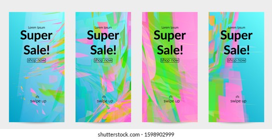 Abstract multicolored shattered glass texture. Transparent overlapping sharp particles create ice crystal digital effect. Explosion burst movement pattern. Background template random fragile motion.