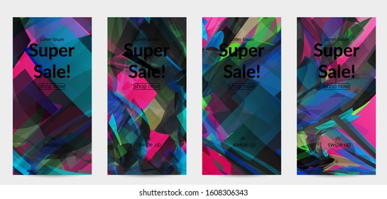 Abstract multicolored shattered glass texture. Transparent overlapping sharp particles create ice crystal digital effect. Explosion burst movement pattern. Background template random fragile motion.