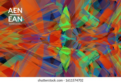 Abstract multicolored shattered glass texture. Transparent overlapping sharp particles create ice crystal digital effect. Explosion burst movement pattern. Background template random fragile motion.