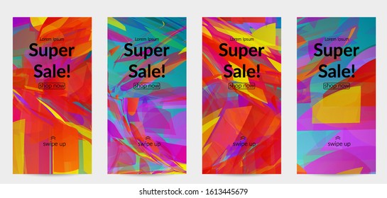 Abstract multicolored shattered glass texture. Transparent overlapping sharp particles create ice crystal digital effect. Explosion burst movement pattern. Background template random fragile motion.