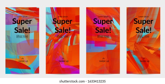 Abstract multicolored shattered glass texture. Transparent overlapping sharp particles create ice crystal digital effect. Explosion burst movement pattern. Background template random fragile motion.