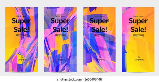 Abstract multicolored shattered glass texture. Transparent overlapping sharp particles create ice crystal digital effect. Explosion burst movement pattern. Background template random fragile motion.