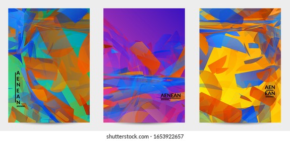 Abstract multicolored shattered glass texture. Transparent overlapping sharp particles create ice crystal digital effect. Explosion burst movement pattern. Background template random fragile motion.