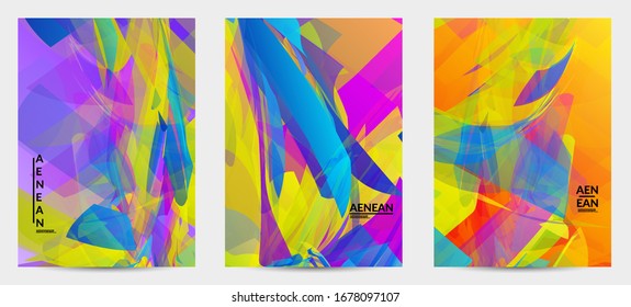 Abstract multicolored shattered glass texture. Transparent overlapping sharp particles create ice crystal digital effect. Explosion burst movement pattern. Background template random fragile motion.