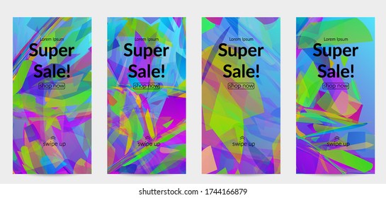 Abstract multicolored shattered glass texture. Transparent overlapping sharp particles create ice crystal digital effect. Explosion burst movement pattern. Background template random fragile motion.