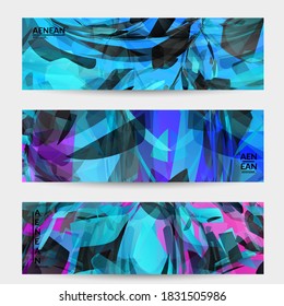 Abstract multicolored shattered glass texture. Transparent overlapping sharp particles create ice crystal digital effect. Explosion burst movement pattern. Background template random fragile motion.