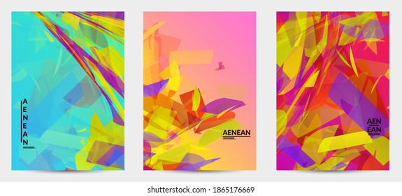 Abstract multicolored shattered glass texture. Transparent overlapping sharp particles create ice crystal digital effect. Explosion burst movement pattern. Background template random fragile motion.
