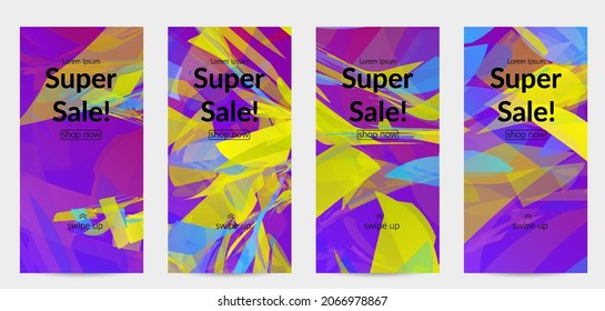 Abstract multicolored shattered glass texture. Transparent overlapping sharp particles create ice crystal digital effect. Explosion burst movement pattern. Background template random fragile motion.