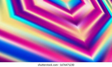 Fondo abstracto de neón brillante multicolor con hexágono. Patrón vectorial vintado brillante