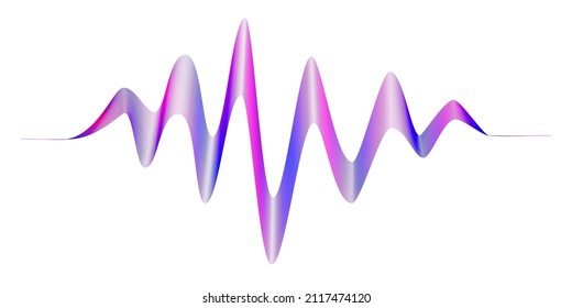 Abstract multicolored sound waves on white background. Vector illustration.