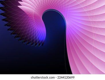 Abstraktes, mehrfarbiges spiralfraktales Muster. Computergenerierte Grafiken. Abstrakt auf schwarzem Hintergrund
