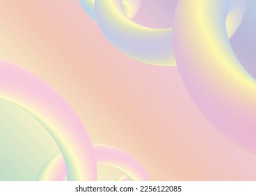 Abstract multicolored spiral line flowing pastel background. Vector illustration.