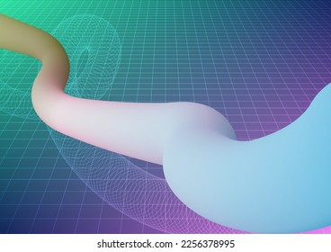 Resumen de la línea de espiral multicolor que fluye por el fondo. Ilustración vectorial.