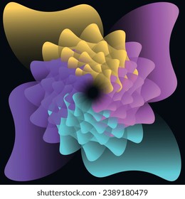 abstract multi-colored spots arranged in the form of a flower