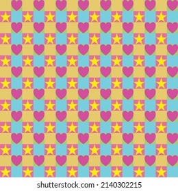 abstract multicolored squares background.seamless geometric pattern.pink heart background.star illustration.background wallpaper.wrapping paper pattern.
