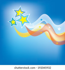 abstract multicolored stars and waves background