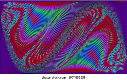 Abstract multicolored swirls and waves on a purple background. Use for textures and design.