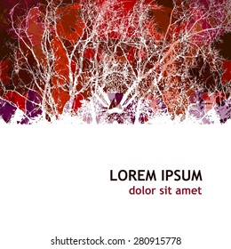 Abstract multicolored tree branches. Vector