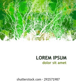 Abstract multicolored tree branches. Vector