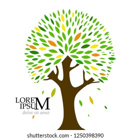 Abstract multicolored tree. Vector