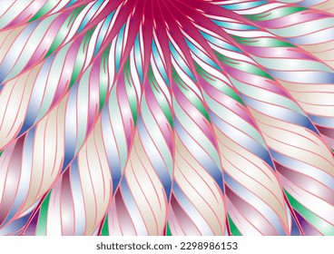 Abstract multicolored, trendy geometric background, shiny vibrant colors symmetrically distributed in a circle that attract attention