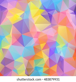 Abstract multicolored triangle background, iridiscent bright shapes with gradient and shimmering opalescent shade, vector EPS 10