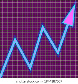 An abstract multicolored uptrend arrow background image.