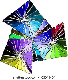 Abstract multicolored vector design element. 