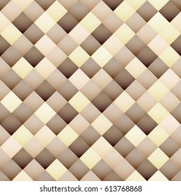 Abstract multicolored, volumetric mosaic background with square tiles. Seamless geometric pattern