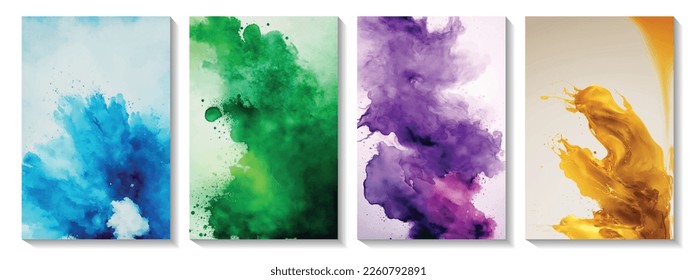 Resumen de diseño de fondo multicolor de acuarela