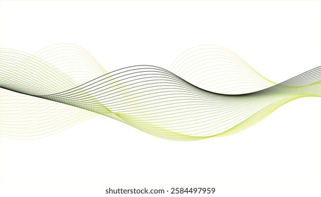 Abstract multicolored waves on background. Modern green flowing wave lines and glowing moving lines.