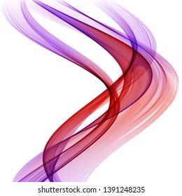 Abstract multicolored waves on white background